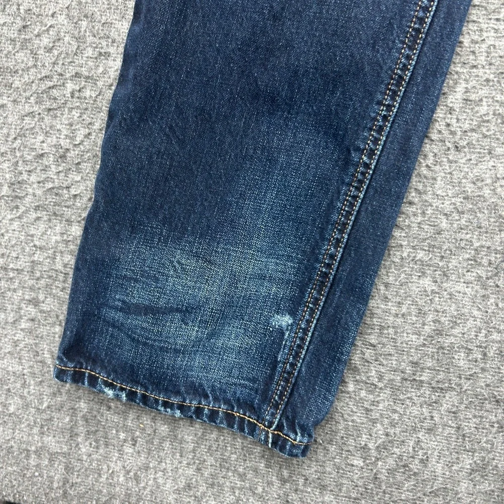 Express Original Classic Straight Jeans Mens 31x32 Dark Wash Denim Distressed